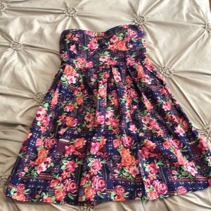 Strapless floral dress